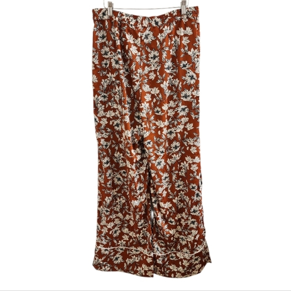 La Ligne x Target Women's Size Med Floral Wide Leg Trousers Brown White - Picture 7 of 12
